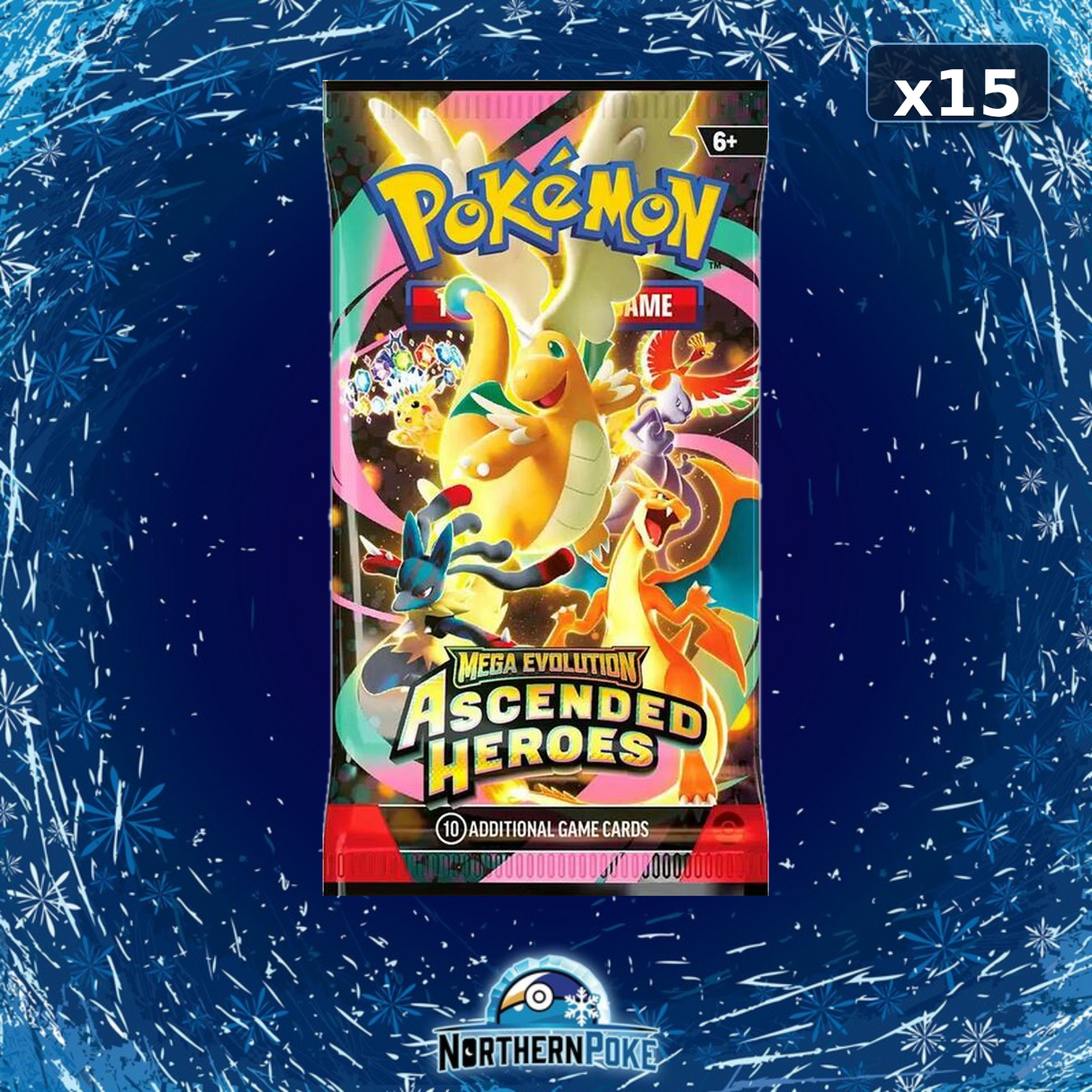 Pokémon TCG: Mega Evolution Ascended Heroes Booster Pack 15-Pack Bundle