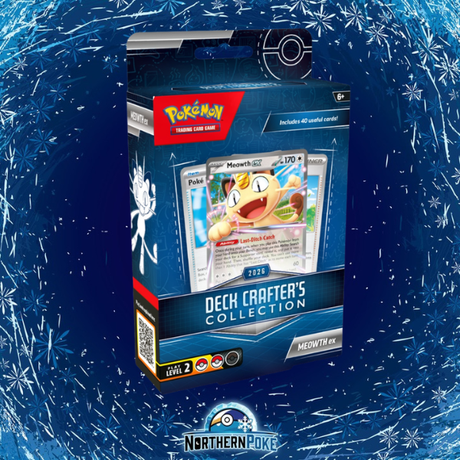 One Pokémon TCG Deck Crafter’s Collection featuring Meowth ex — individual factory-sealed retail box